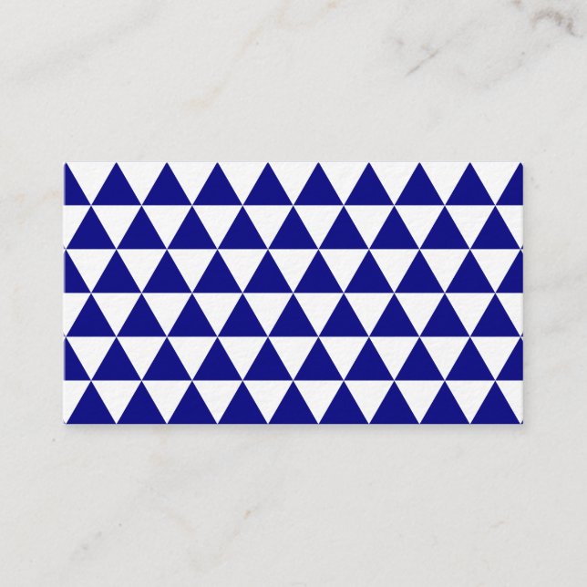 Weiß und Navy-Triangle-Muster Visitenkarte (Vorderseite)