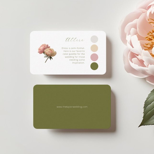Weiß und Olive | Rose Hochzeitskleid Code Begleitkarte (Von Creator hochgeladen)