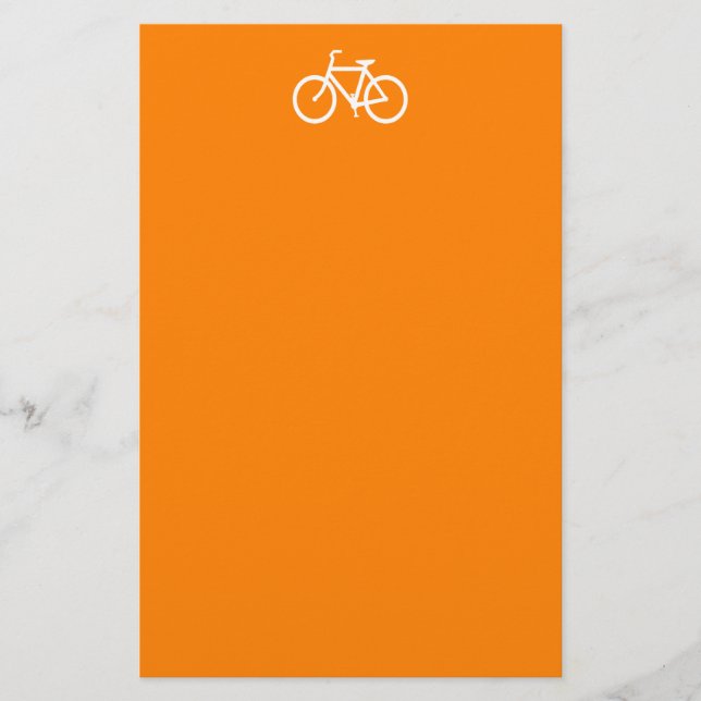 Weiß und Orange Bike Briefpapier (Vorderseite)