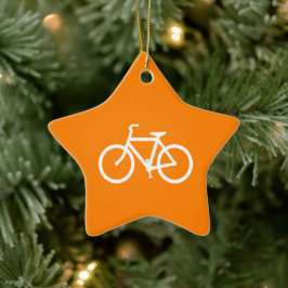 Weiß und Orange Bike Keramik Ornament