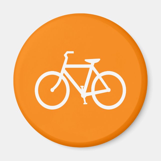 Weiß und Orange Bike Magnet (Vorne)