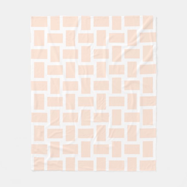 Weiß- und Pfirsichfarben-Design Fleecedecke (Vorderseite)