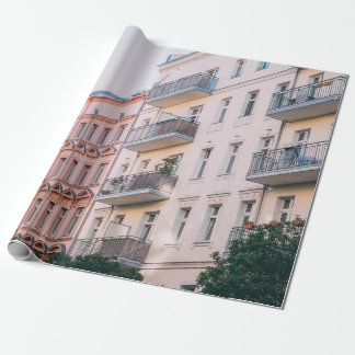 WEISS UND PINK GEBÄUDE GESCHENKPAPIER