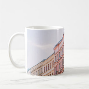 WEISS UND PINK GEBÄUDE KAFFEETASSE