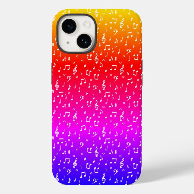 Weiß und Regenbogen Musical Case-Mate iPhone Hülle (Rückseite)