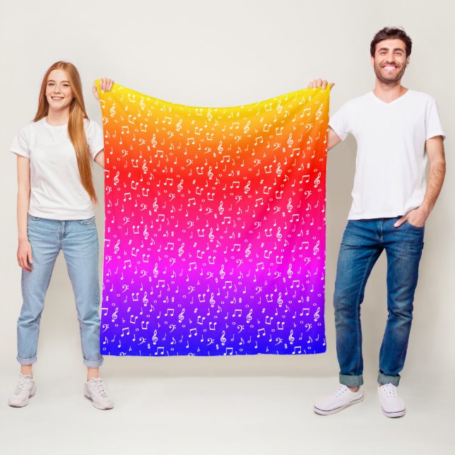 Weiß und Regenbogen Musical Fleecedecke (Beispiel)
