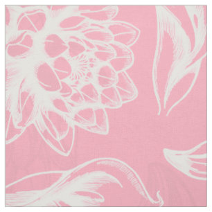 Weiß- und rosa Vintage-Blumenzeichnung Stoff