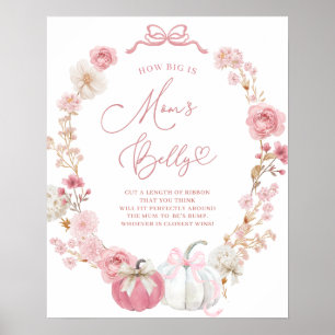 Weiß und rosa wie groß ist die Mama Bauch-Zeichen Poster