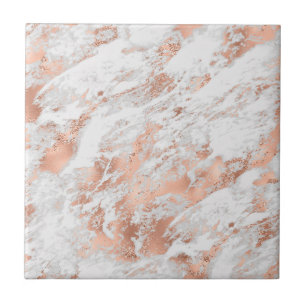 Weiß- und Roségoldmarmor 3 Fliese