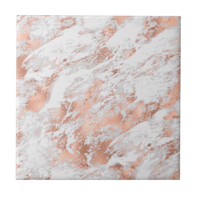 Weiß- und Roségoldmarmor 3 Fliese (Vorderseite)