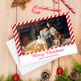 Weiß und rot gestreift 1 Foto Feiertagskarte