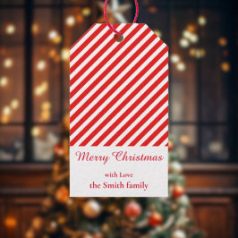 Weiß und rot gestreift geschenkanhänger