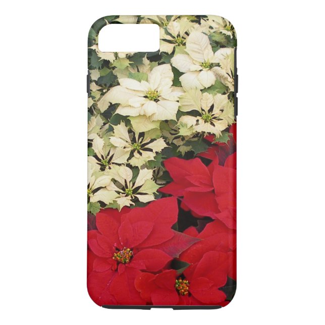 Weiß und rot Poinsettias I Holiday Floral Case-Mate iPhone Hülle (Rückseite)