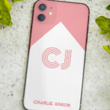 weiß und rot Stilvoll Mit Monogramm