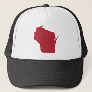 Weiß und Rot Wisconsin Truckerkappe