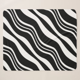 Weiß und Schwarz-Diagonal-Linienmuster Sherpadecke
