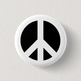 Weiß und Schwarz-Friedens-Symbol Button