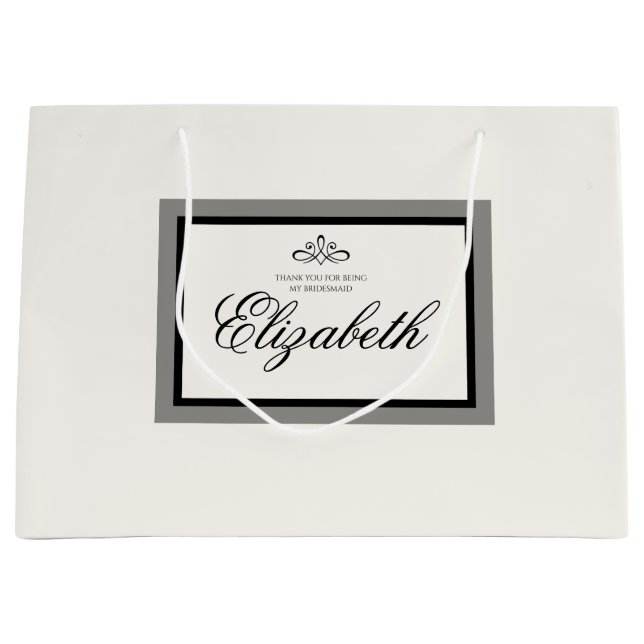 Weiß und schwarz große Geschenktasche Geschenktüte (Vorderseite)