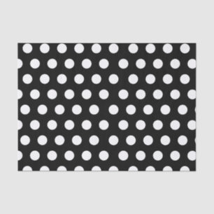 Weiß und Schwarz großes Mittelpolka-Dot-Party Seidenpapier