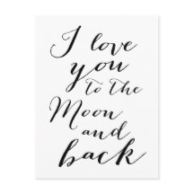 Weiß und Schwarz, ich Liebe dich auf die Mondpostk