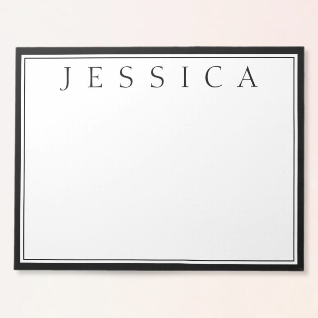 Weiß und Schwarz | Ihr Name Notizblock (Von Creator hochgeladen)