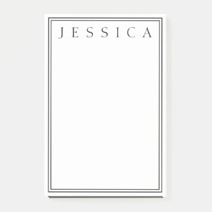 Weiß und Schwarz   Ihr Name Post-it Klebezettel