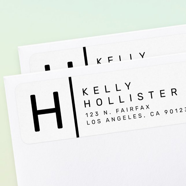 Weiß und Schwarz| Moderne Rücksendeadresse (Von Creator hochgeladen)