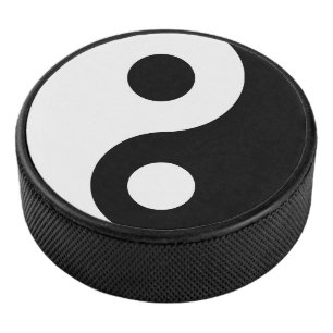 Weiß und Schwarz Yin und Yang-Symbol Eishockey Puck