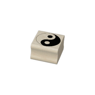 Weiß und Schwarz Yin und Yang-Symbol Gummistempel