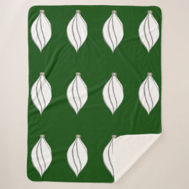 Weiß und silberfarbene Sherpa Blanket Sherpadecke