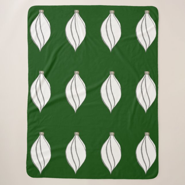 Weiß und silberfarbene Sherpa Blanket Sherpadecke (Vorderseite)