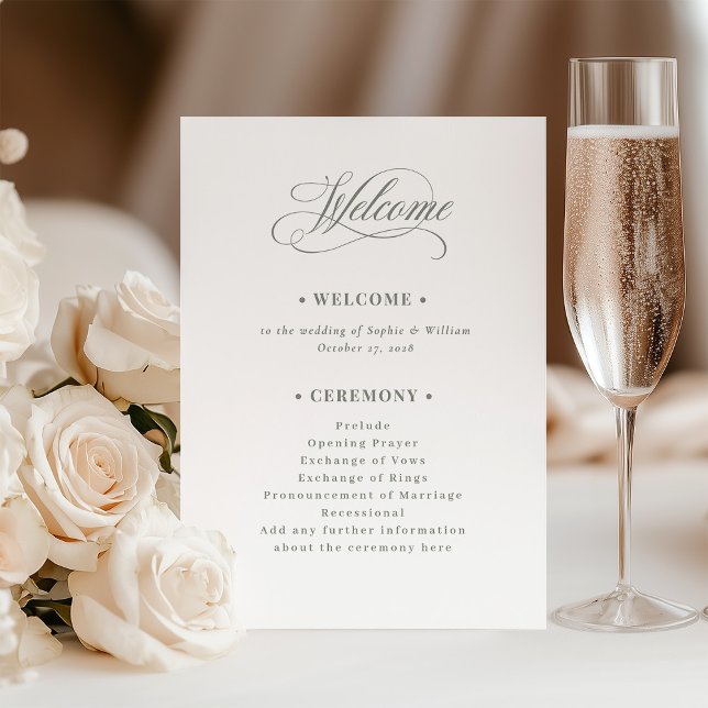 Weiß und Weiß grün | Luxe Wedding Welcome Programm (Von Creator hochgeladen)
