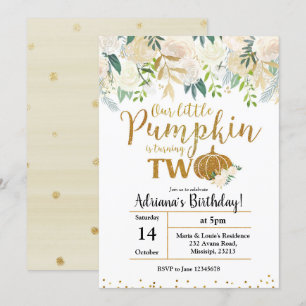 Weiß unsere kleine Kürbis macht zwei Einladungen