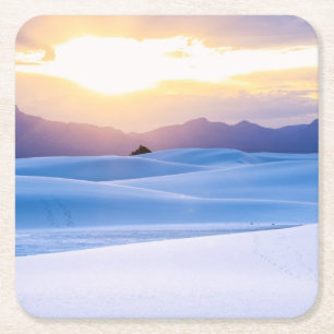 Weiß versandet nationales Monument 3 Rechteckiger Pappuntersetzer