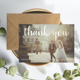 Weiß Vielen Dank 2 Foto Hochzeit Danke Karte