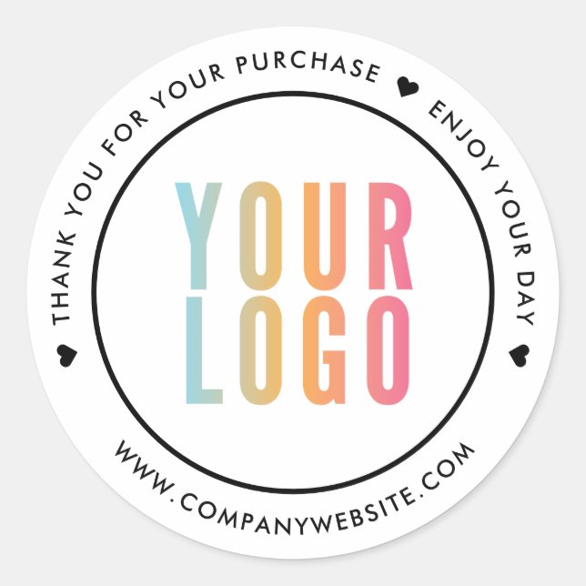 Weiß Vielen Dank für Ihr Logo für die Aufkleber fü (Vorderseite)