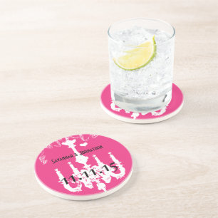 Weiß Vintag Kronleuchter Pink Untersetzer