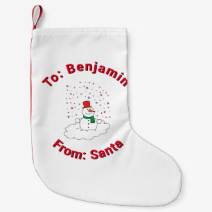 Weiß von Santa Individuelle Name Snowman Schneeflo Kleiner Weihnachtsstrumpf