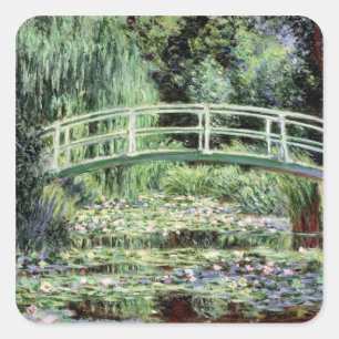 Weiß-Wasserlilien Claudes Monet  , 1899 Quadratischer Aufkleber