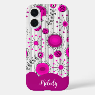 Weiß-weißes Herz-Whimsikal Blume Blumenname iPhone 16 Hülle