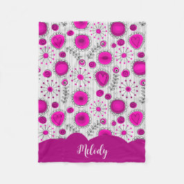 Weiß-weißes Herz-Whimsikal Blume Blumenname Fleecedecke