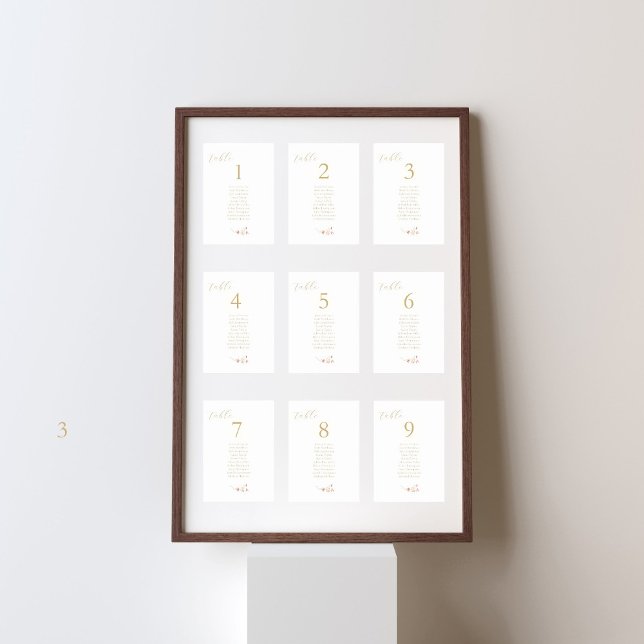 Weiß | Wildblume Wedding Guestlist Tischnummer (Von Creator hochgeladen)