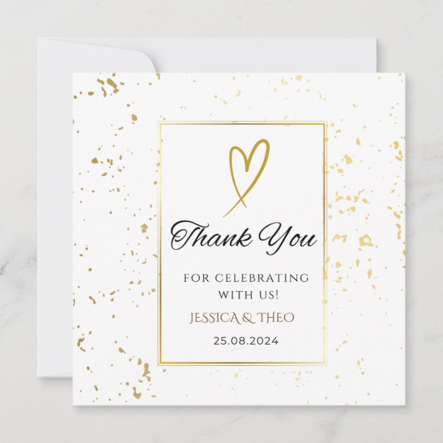 Weiß wir Hochzeit Danke Karte (Vorderseite)