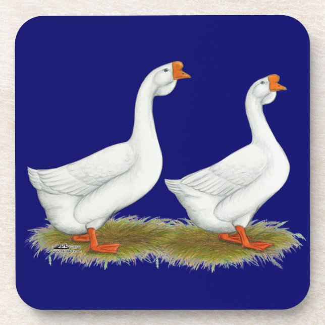 Weißafrikanischer Gänse Getränkeuntersetzer (Vorderseite)