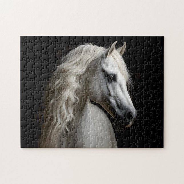 Weißandalusischer Stallion Puzzle (Horizontal)