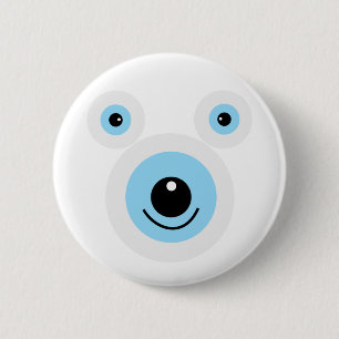 Weißbärengesicht Button