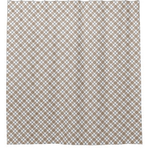 Weißbeige schwarze diagonale, karierte Muster Duschvorhang