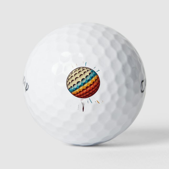 Weißblau gelb entworfen golfball (Vorderseite)