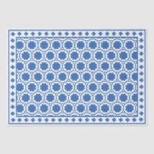 Weißblaue moderne Bone-Inlay-Decoupage-Papier