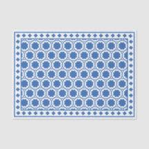Weißblaue moderne Knochenintarsien-Dekupierpapier